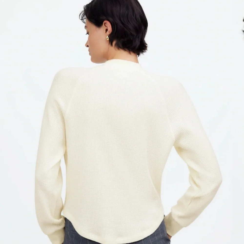 Madewell NWT Waffle Knit Crewneck Sweater Winter White Women’s Large